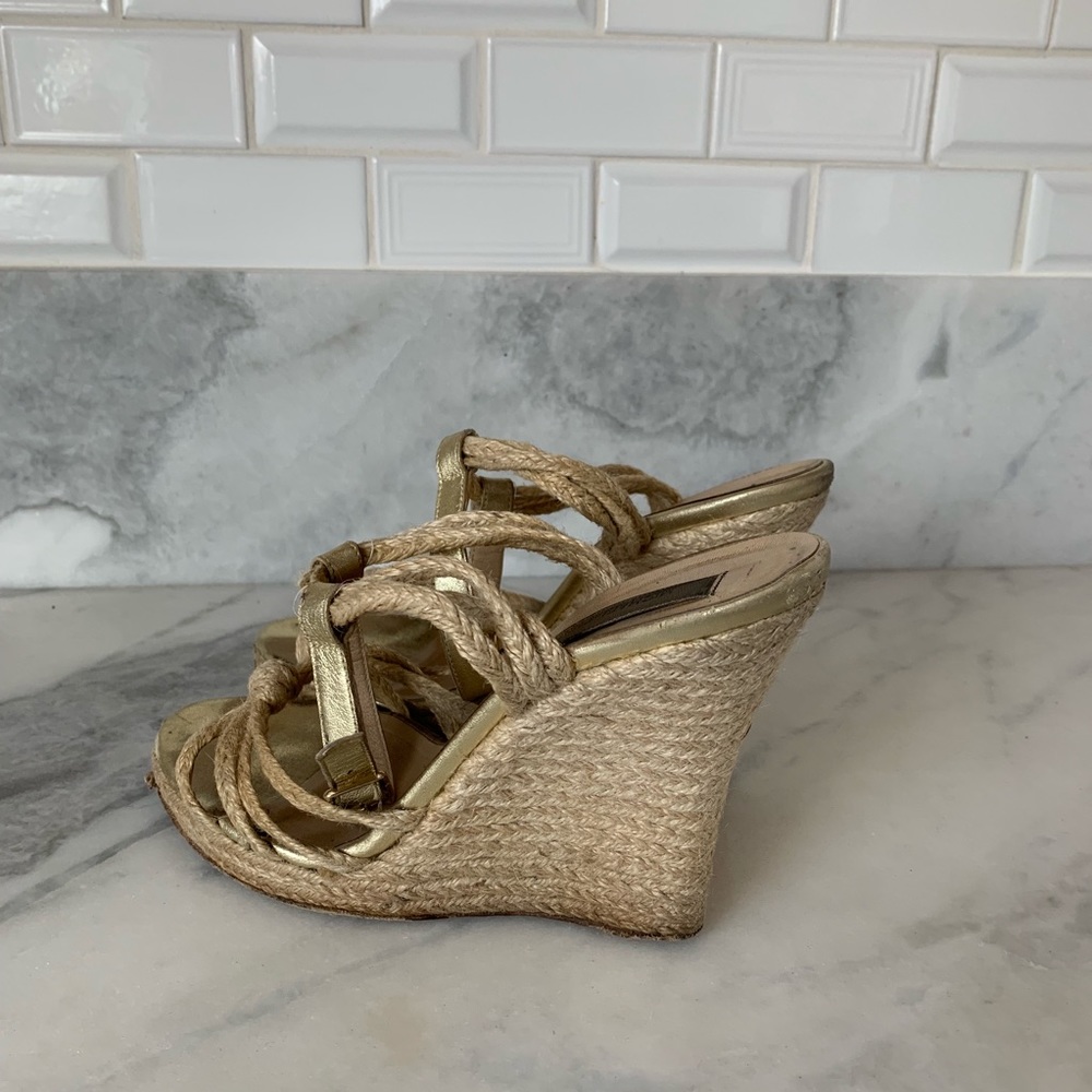 Michael Kors gold espadrille wedge sandal
